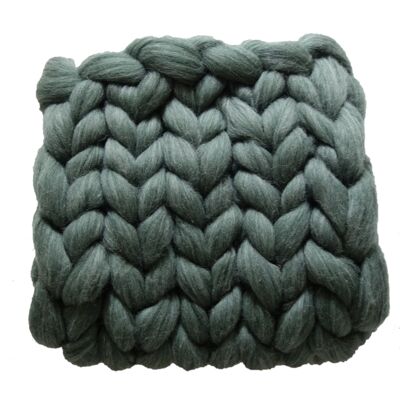 Blanket / Plaid XXL merino wool - 80 x 120 cm Green blend