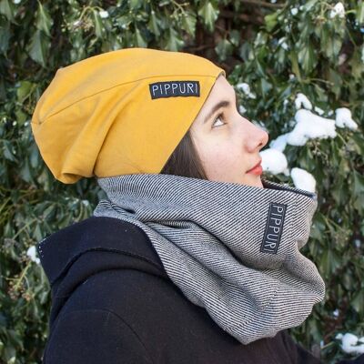 Sombrero PIPPURI •NUTMEG• - amarillo curry, gris, unisex, talla única