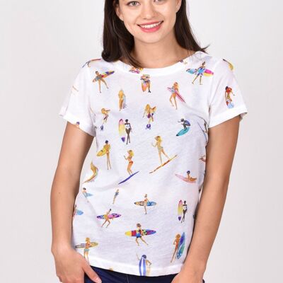 Camiseta Mujer PIPPURI •SURF• Blanca