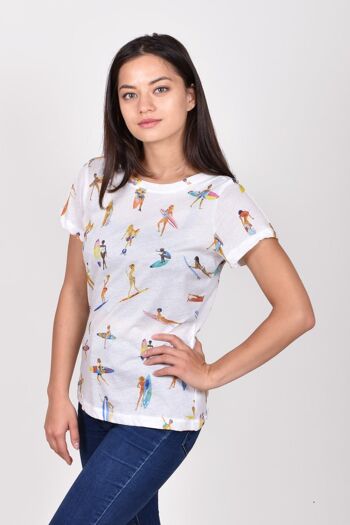 T-Shirt Femme PIPPURI •SURF• Blanc 4