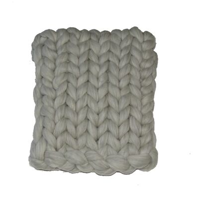Blanket / Plaid XXL merino wool - 80 x 120 cm Silver blend