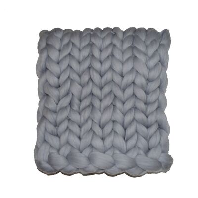 Merino wool blanket / throw XXL - 80 x 120 cm Metaal Gray