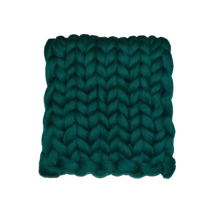 Manta / manta de lana merino XXL - 80 x 120 cm Verde mar petróleo