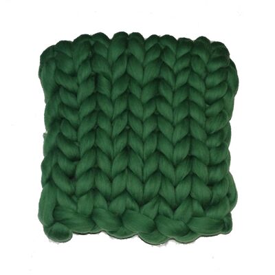 Couverture / Plaid XXL laine mérinos - 80 x 120 cm Smaragd