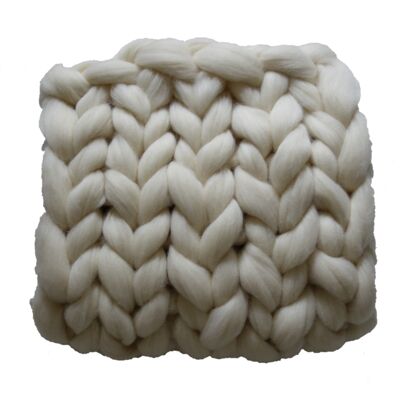 Blanket / Plaid XXL merino wool - 80 x 120 cm White