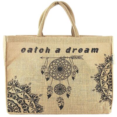 Large jute tote bag tote bag vegan handbag shopping basket