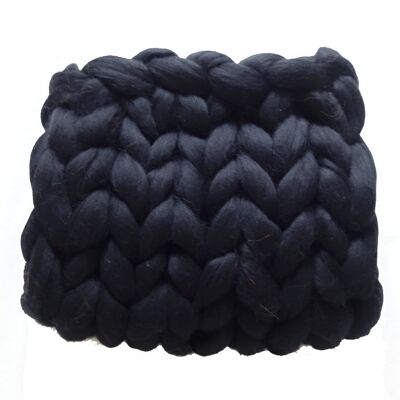 Blanket / Plaid XXL merino wool - 80 x 120 cm Black