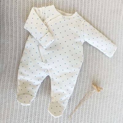 Baby's thick fleece pajamas with blue star print
