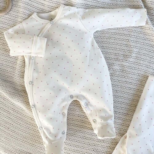 Pyjama bébé en coton bio étoiles roses