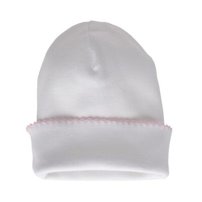 Pink organic cotton baby hat