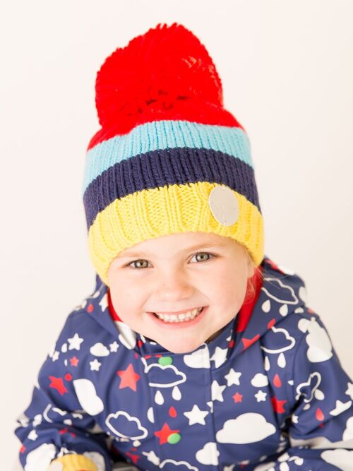 Bright Stripe Bobble Hat