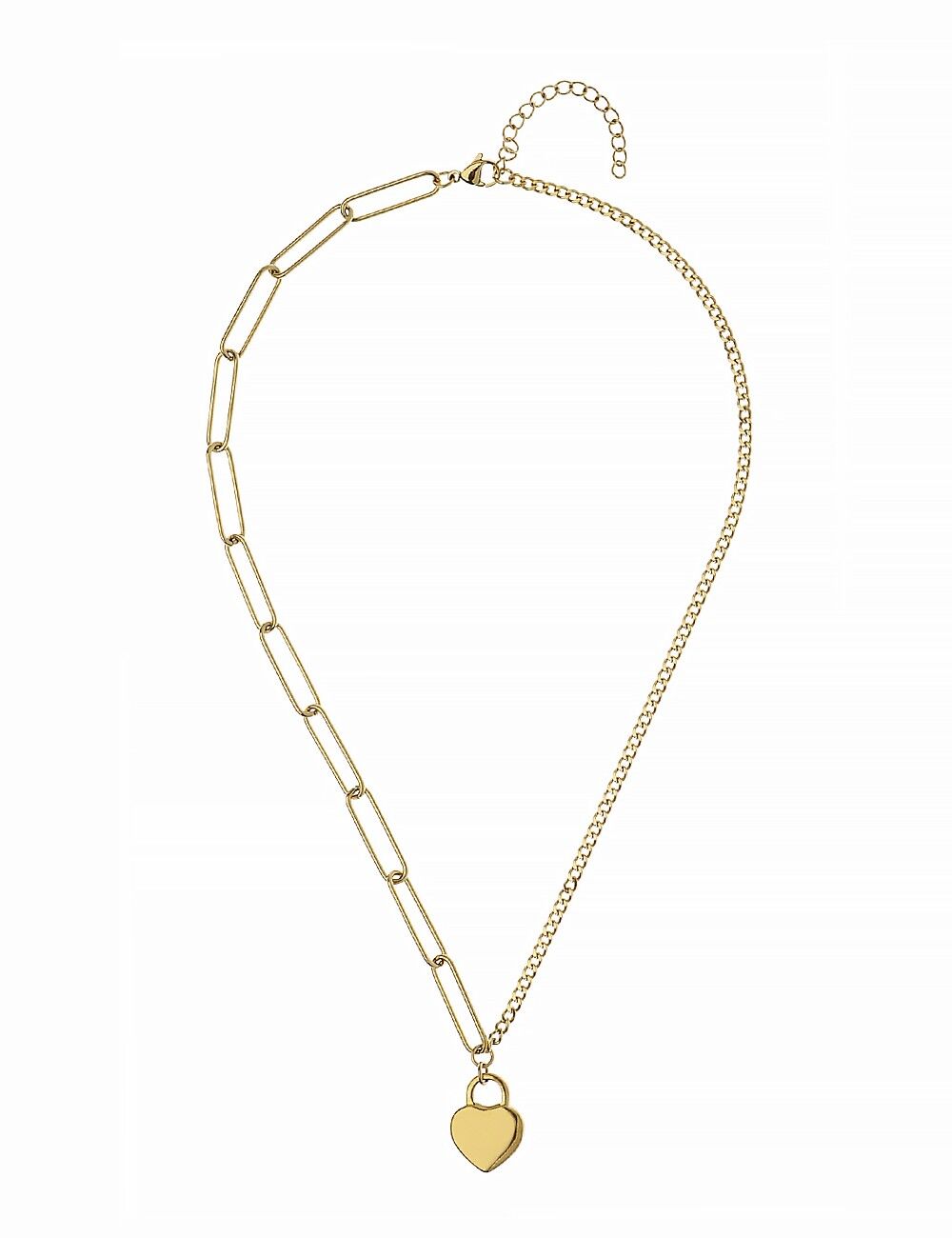 Collana con catena a forma di cuore in acciaio inossidabile PVD oro 18K Chic Adoration