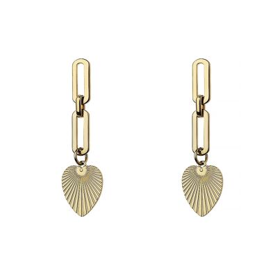 PVD 18KG Link Stainless Steel Drop Earring