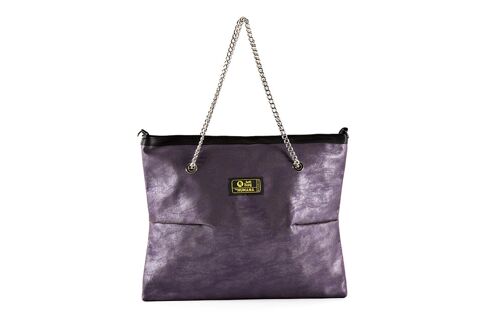 SHOPPING CHAIN similpelle viola screziato