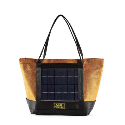 SHOPPING SOLAR NEW Metallic-Orange Kunstleder