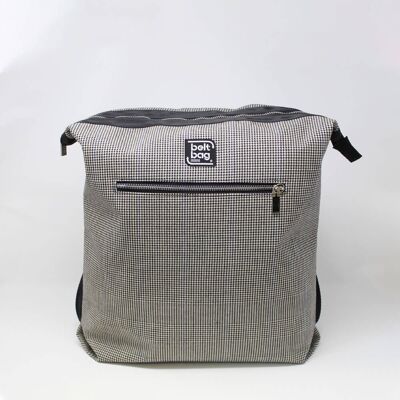 Mochila URBN Tweed tartán negro-blanco