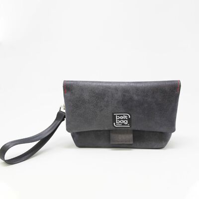 Sac bandoulière FLAP MN Vintage simili cuir noir