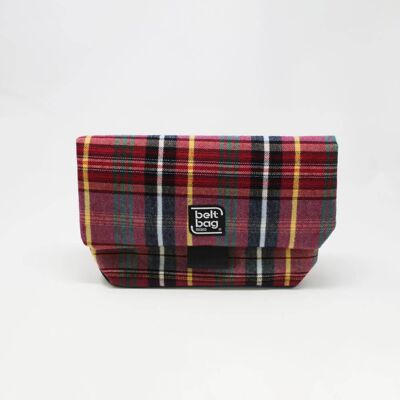 Borsa tracolla FLAP MD Tartan rosso-verde-giallo-nero-bianco