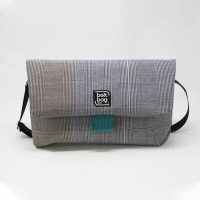 Shoulder bag FLAP BG Tweed tartan white-gray