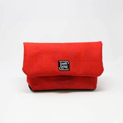 FLAP MD shoulder bag Red Tweed printed imitation leather