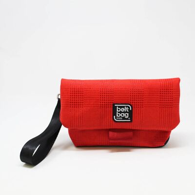 Shoulder bag FLAP MN Red Tweed printed imitation leather