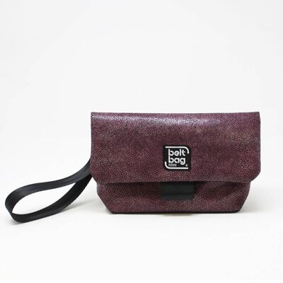 Shoulder bag FLAP MN Imitation leather with pink-black drops pattern