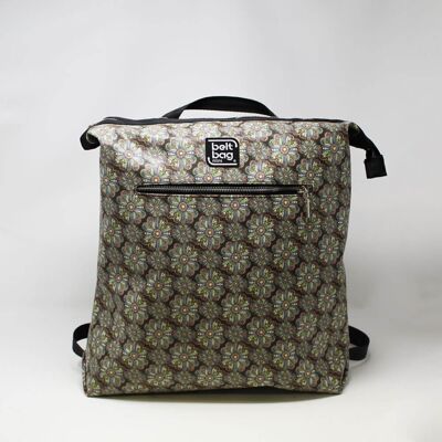 URBN backpack Military green imitation suede with rosette pattern