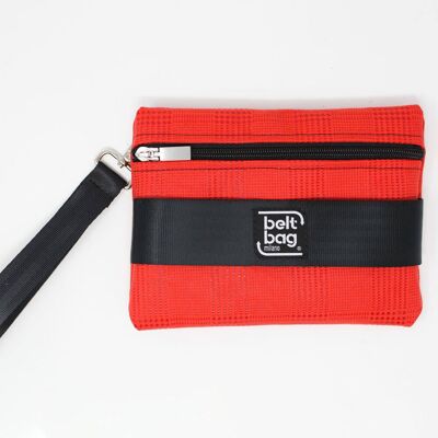 Pochette POUCH F Simili cuir imprimé Tweed rouge