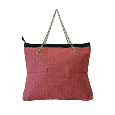 SHOPPING CHAIN red with woven pattern