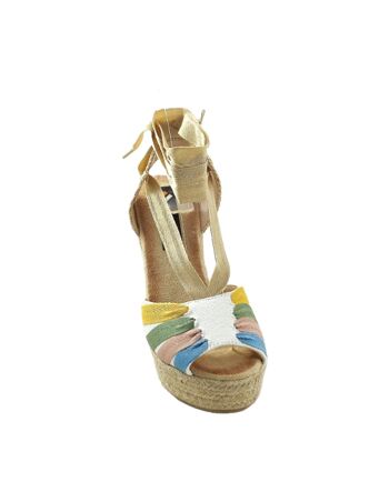 Sandale compensée en sparte pour femme multicolore - Pack 6 pointures