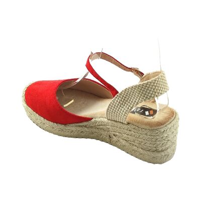 Women's red esparto wedge sandal - Pack 6 sizes