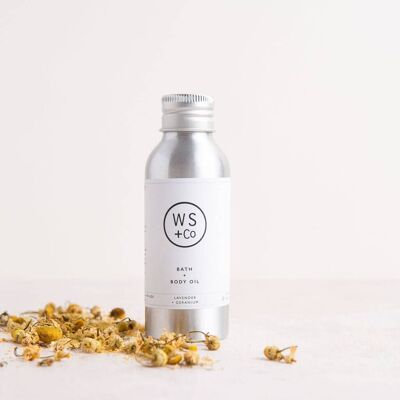 Aceite de baño y cuerpo: vegano, sin crueldad animal y sin plástico.