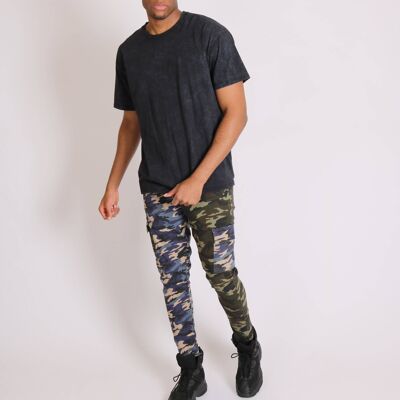 Fort utility trousers half blue and half green