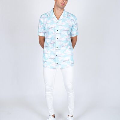 Liquor n Poker - Daydreamer clouds print revere shirt