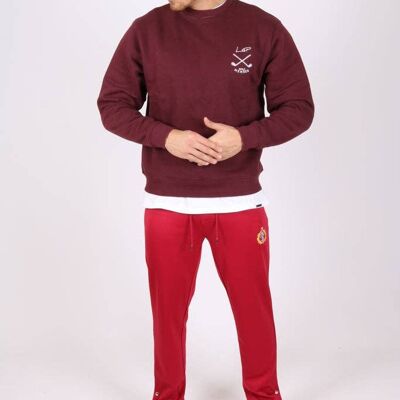 Liquor n Poker - Oversized Golf club embroidered sweater in burgandy
