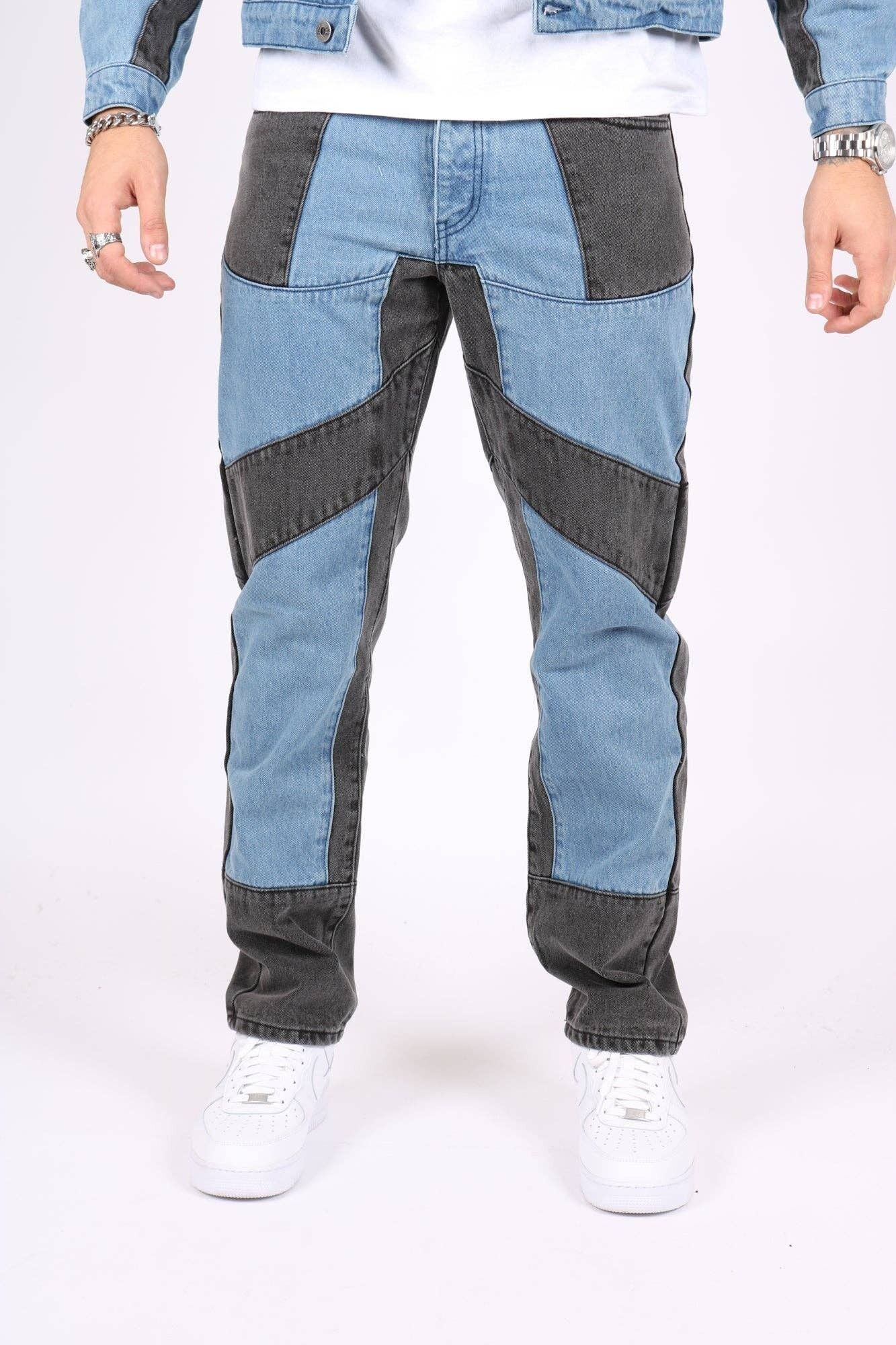 Buy wholesale Liquor N Poker straight leg denim jeans in black paisley