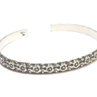 Pulsera Etnica Flores Plata 925