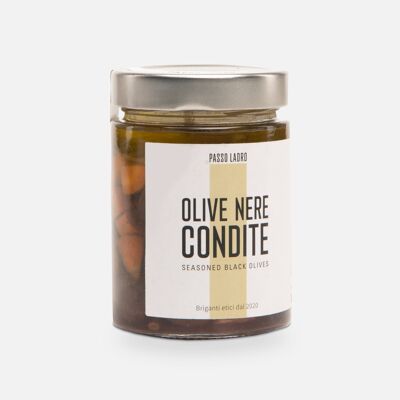 Organic Black Seasoned Olives 300g