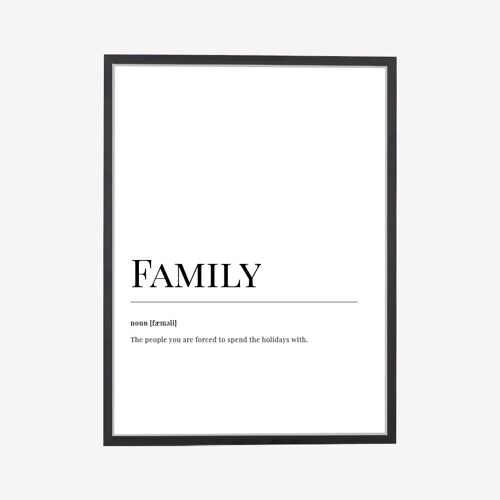 Family Dictionary Art Print