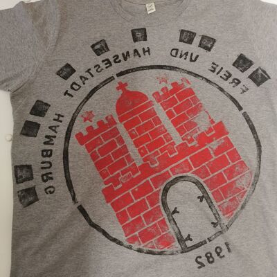 T-Shirt Uomo Grigio Nero/Rosso