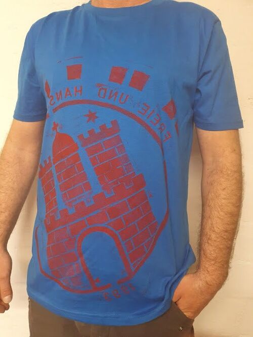 Herren T-Shirt blau/rot