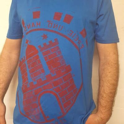 T-shirt da uomo blu/rossa