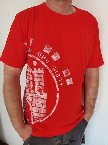 T-shirt homme rouge/blanc