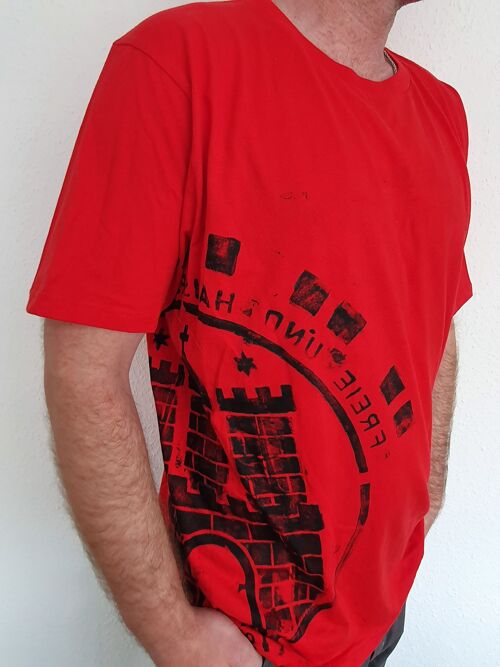 Herren T-Shirt rot/schwarz