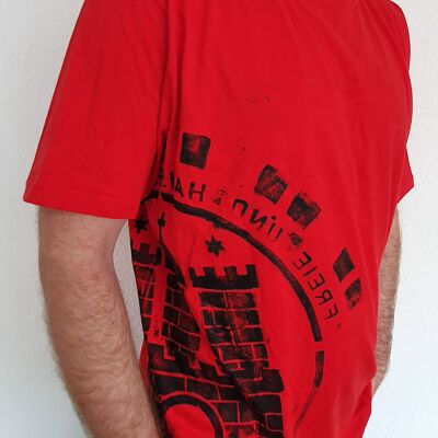 T-shirt da uomo rossa/nera