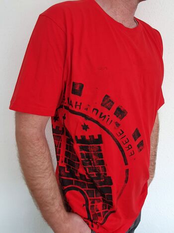 T-shirt homme rouge/noir