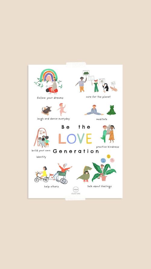 Poster “Be the Love Generation” A3 Cream paper