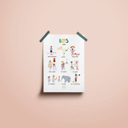 Poster “Boys can” B2 (50x70cm) White paper