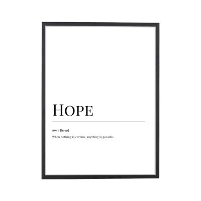 Stampa artistica del dizionario di speranza