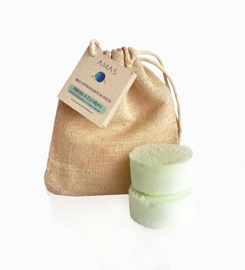 2x Dischi Scrub da Doccia con oli essenziali di  Menta & Eucalipto - Esfoliante ed Idratante per Gambe e Piedi